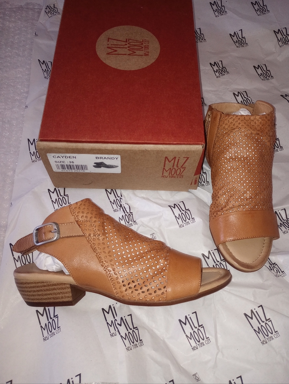 Miz Mooz Leather Shooties Heeled Sandals, Cayden, Women's US Size 5.5-6 (EU 36)